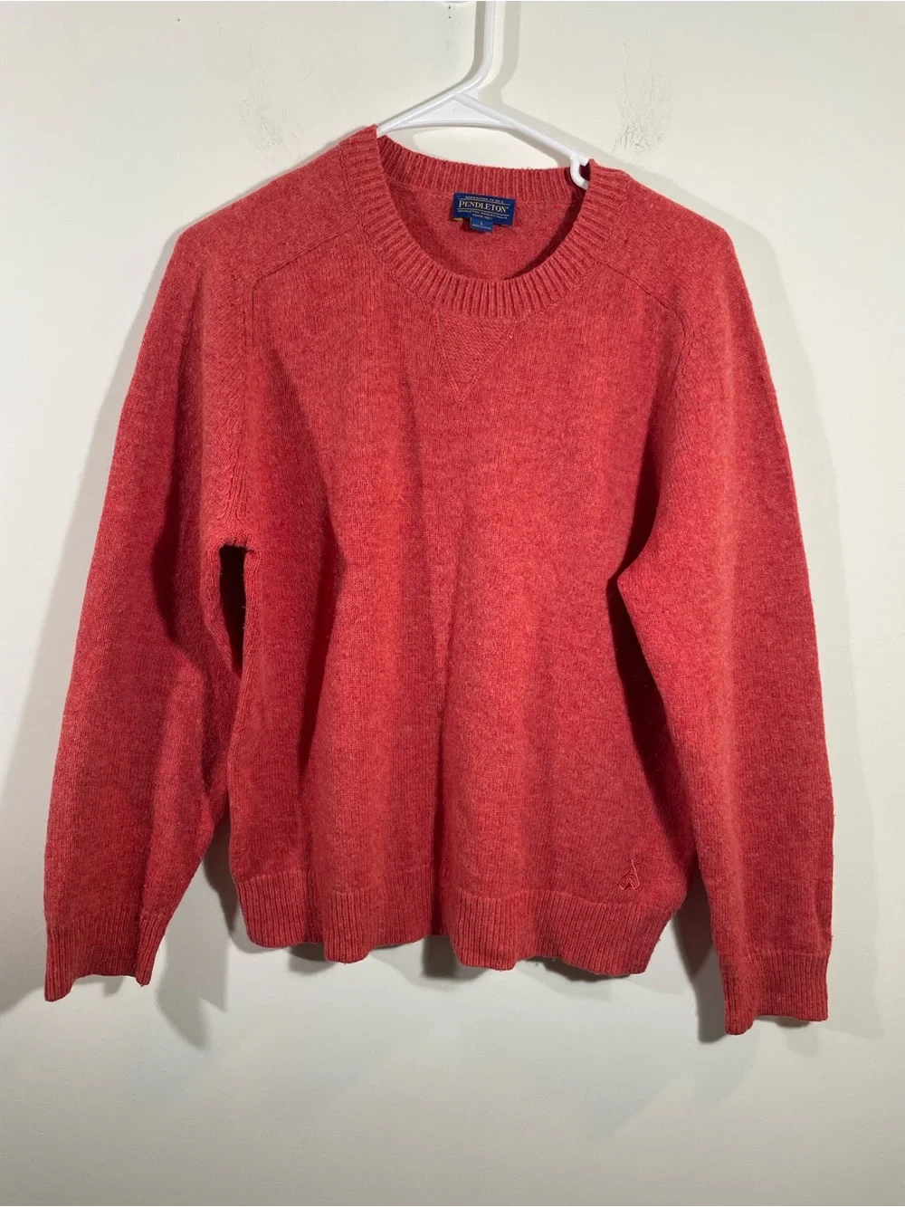 Pendleton wool crew neck sweater elbow patches L